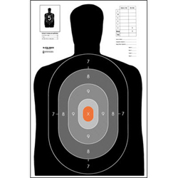 thumbnail image 2 of Action Target B-34 Qualification Paper Targets – 25 Yard Reduction Of B-27 – 100/Box 2 of 5