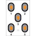 5 Bull's-Eye Targets w/ Orange Centers