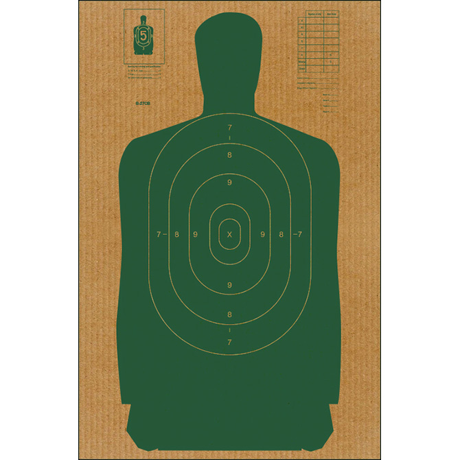 Law Enforcement Targets Action Target B 27 Cardboard Target Green