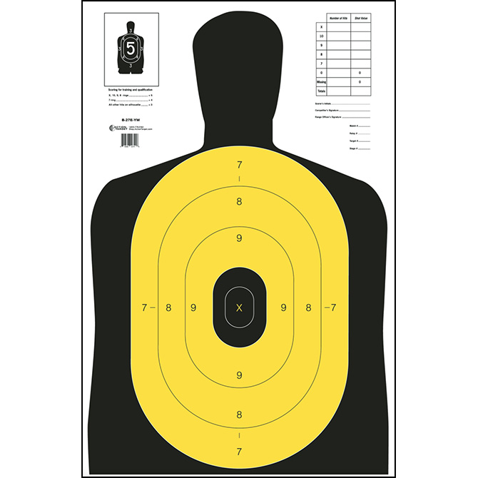 Yellow Target Set Action Target : B-27E-YW High Visibility Fluorescent Yellow and Black ...