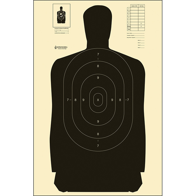Law Enforcement Targets | Action Target : B-27 Standard Target (Black)