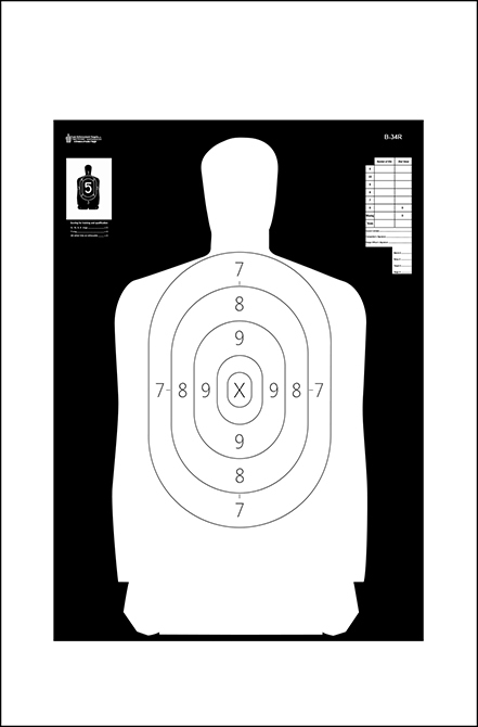 Fbi Reverse Color Qual Target Law Enforcement Targets | Action Target : B-34 Reverse Qualification Target