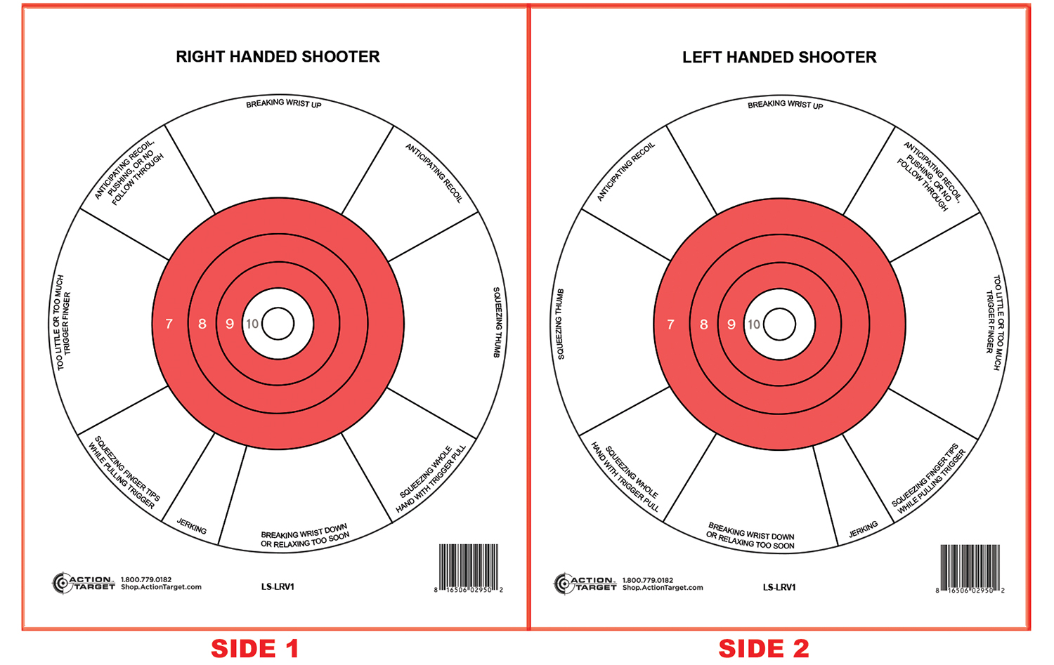 Law Enforcement Targets Action Target Right & Left Handed Handgun
