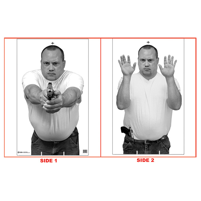 Action Target Two Sided Shoot, NoShoot Paper Target