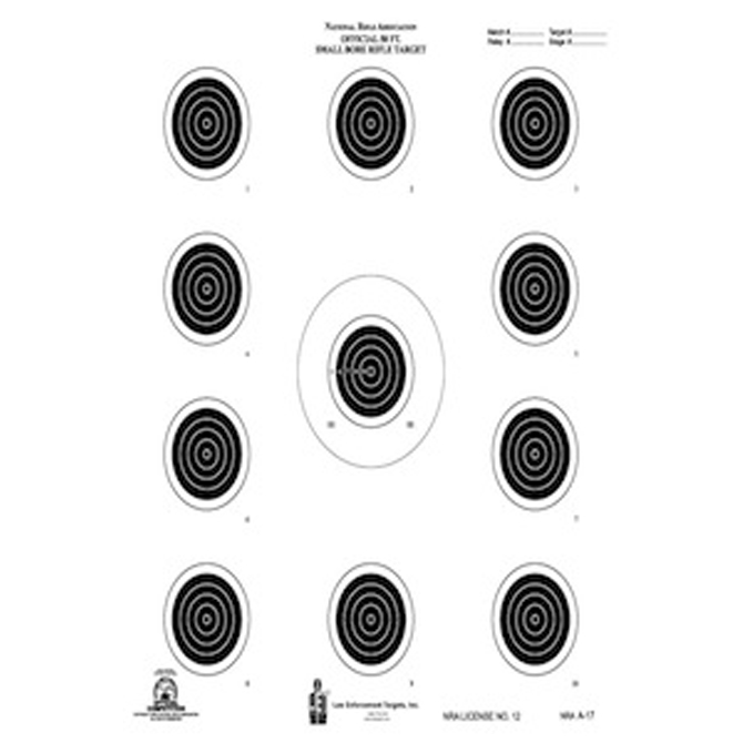 Offical 50ft Small Bore Rifle Targets Outers National Rifle Association 