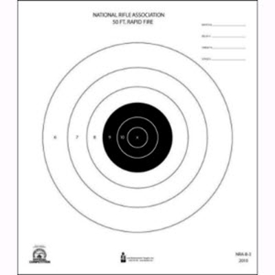B3 Tagboard 25 NRA Official 50 Foot Timed & Rapid Fire Pistol Target B-3 