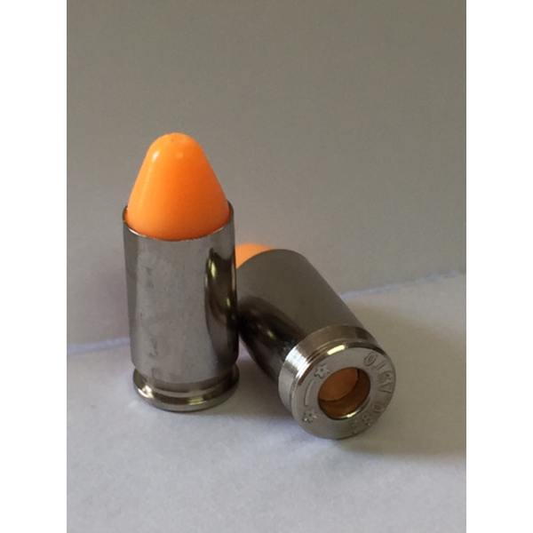 NEW Dummy Ammo P2 BRASS Series Snap Caps ORANGE Training Rounds Nickel